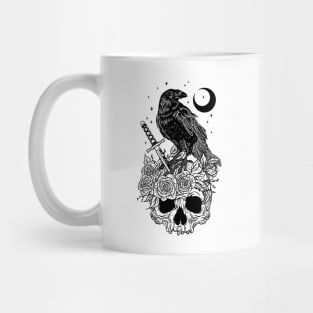 Crow with skull Mug